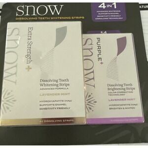 SNOW Dissolving Teeth Whitening Strips 42 Extra Strength 14 Brighteninglavender